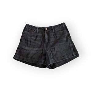 Banana Republic Black Wash High Waisted Denim Midi Shorts Size 31